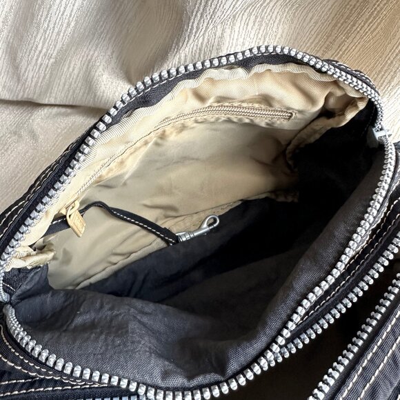 Vintage Kipling nylon multiple zippered pockets shoulder strap monkey keychain - Picture 7 of 10